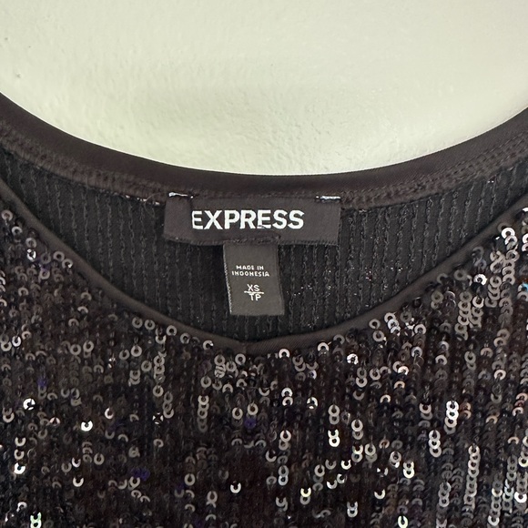 Express Black Sequin Camisole Top - Picture 3 of 4